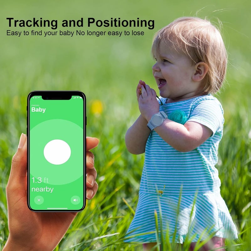 FNCOLL 2 Pack Kids Wristband for AirTag, Nylon Watch Band GPS Tracker Holder Protective Case Compatible with Apple Air Tag, Adjustable Anti-lost Bracelet for Toddler Baby Children Elders - Image 4
